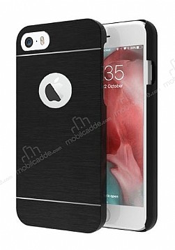 Motomo iPhone 6 Plus / 6S Plus Metal Siyah Rubber Klf