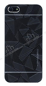 Motomo Prizma iPhone SE / 5 / 5S Metal Siyah Rubber Klf