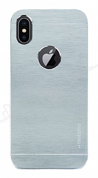 Motomo iPhone X / XS Metal Silver Rubber Klf