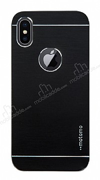 Motomo iPhone X / XS Metal Siyah Rubber Klf