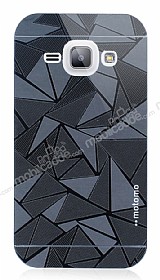 Motomo Prizma Samsung Galaxy J1 Metal Siyah Rubber Klf