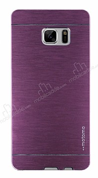 Motomo Samsung Galaxy Note FE Metal Pembe Rubber Klf