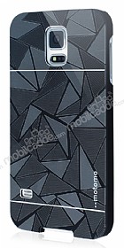 Motomo Prizma Samsung i9600 Galaxy S5 Metal Siyah Rubber Klf