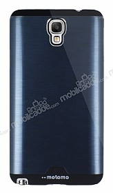 Motomo Round Samsung N7500 Galaxy Note 3 Neo Metal Lacivert Rubber Klf