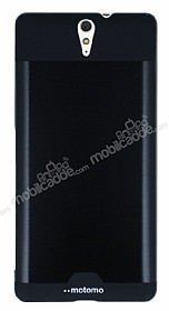 Motomo Round Sony Xperia C5 Ultra Metal Siyah Rubber Klf