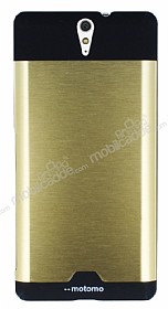 Motomo Round Sony Xperia C5 Ultra Metal Gold Rubber Klf
