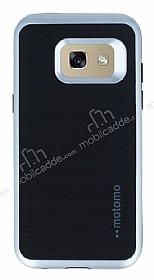 Motomo Samsung Galaxy A3 2017 Silver Kenarl Siyah Silikon Klf
