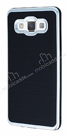 Motomo Samsung Galaxy A5 Silver Kenarl Siyah Silikon Klf