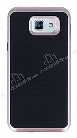 Motomo Samsung Galaxy A8 2016 Rose Gold Kenarl Siyah Silikon Klf
