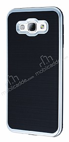 Motomo Samsung Galaxy A8 Silver Kenarl Siyah Silikon Klf
