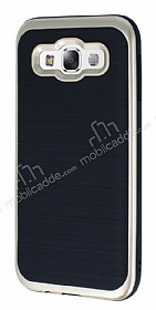 Motomo Samsung Galaxy E5 Gold Kenarl Siyah Silikon Klf