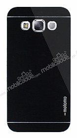 Motomo Samsung Galaxy E5 Metal Siyah Rubber Klf