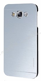 Motomo Samsung Galaxy E7 Metal Silver Rubber Klf