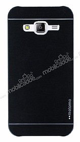 Motomo Samsung Galaxy J5 Metal Siyah Rubber Klf