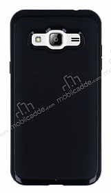 Motomo Samsung Galaxy J3 Siyah Kenarl Siyah Silikon Klf