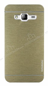 Motomo Samsung Galaxy J3 2016 Metal Gold Rubber Klf