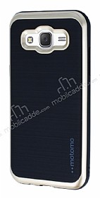 Motomo Samsung Galaxy J5 Gold Kenarl Siyah Silikon Klf