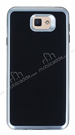 Motomo Samsung Galaxy J5 Prime Silver Kenarl Siyah Silikon Klf
