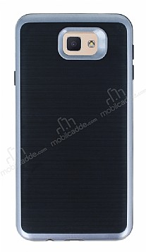 Motomo Samsung Galaxy J7 Prime / J7 Prime 2 Dark Silver Kenarl Siyah Silikon Klf