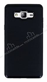 Motomo Samsung Galaxy On7 Siyah Kenarl Siyah Silikon Klf
