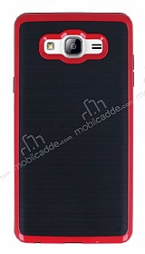 Motomo Samsung Galaxy On7 Krmz Kenarl Siyah Silikon Klf