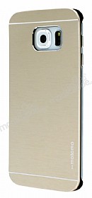 Motomo Samsung Galaxy S6 Edge Metal Gold Rubber Klf