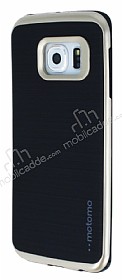 Motomo Samsung Galaxy S6 Edge Plus Gold Kenarl Siyah Silikon Klf