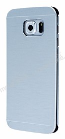 Motomo Samsung Galaxy S6 Edge Metal Silver Rubber Klf