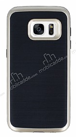 Motomo Samsung Galaxy S7 Gold Kenarl Siyah Silikon Klf