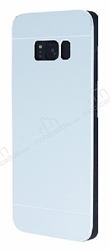 Motomo Samsung Galaxy S8 Plus Metal Silver Rubber Klf