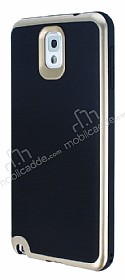 Motomo Samsung N9000 Galaxy Note 3 Gold Kenarl Siyah Silikon Klf