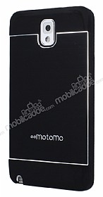 Motomo Samsung N9000 Galaxy Note 3 Metal Siyah Silikon Klf
