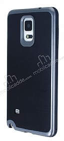 Motomo Samsung N9100 Galaxy Note 4 Dark Silver Kenarl Siyah Silikon Klf
