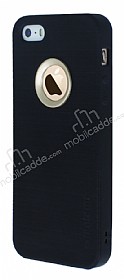 Motomo Smart iPhone SE / 5 / 5S Siyah Silikon Klf