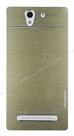Motomo Sony Xperia C3 Metal Gold Rubber Klf