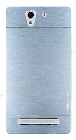 Motomo Sony Xperia C3 Metal Silver Rubber Klf