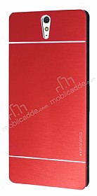 Motomo Sony Xperia C5 Ultra Metal Krmz Rubber Klf