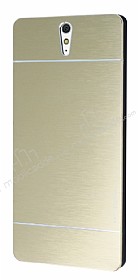 Motomo Sony Xperia C5 Ultra Metal Gold Rubber Klf