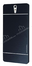 Motomo Sony Xperia C5 Ultra Metal Siyah Rubber Klf