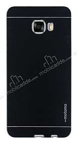 Motomo Samsung Galaxy C7 SM-C7000 Metal Siyah Rubber Klf