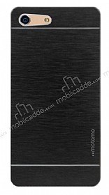 Motomo Sony Xperia M5 Metal Siyah Rubber Klf