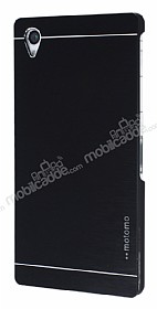 Motomo Sony Xperia Z1 Metal Siyah Rubber Klf