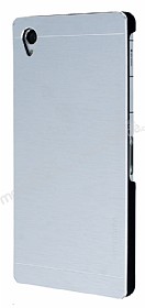 Motomo Sony Xperia Z1 Metal Silver Rubber Klf