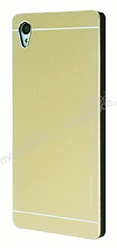 Motomo Sony Xperia Z3 Plus Slim Metal Gold Rubber Klf