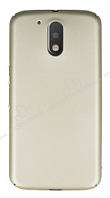 Motorola Moto G4 Plus Tam Kenar Koruma Gold Rubber Klf