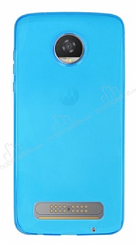 Motorola Moto Z2 Play Ultra nce effaf Mavi Silikon Klf