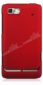 Motorola Motoluxe XT615 Sert Mat Krmz Rubber Klf