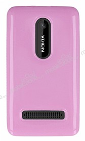 Nokia Asha 210 Pembe Silikon Klf