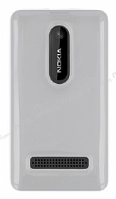 Nokia Asha 210 effaf Beyaz Silikon Klf