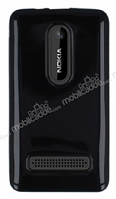 Nokia Asha 210 Siyah Silikon Klf